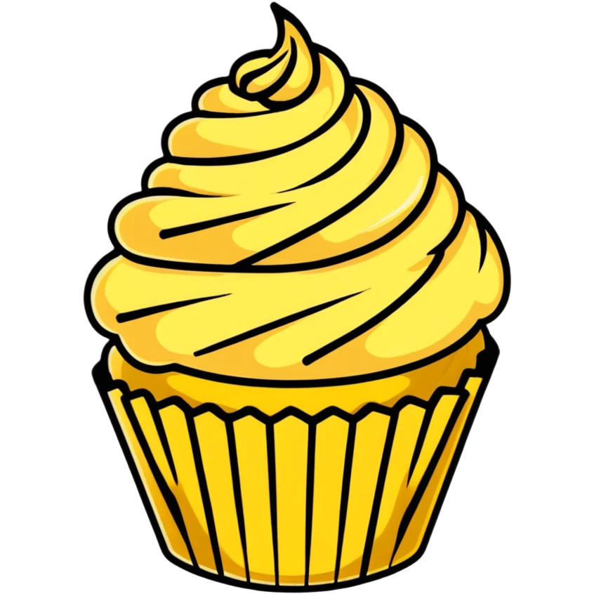 golden cupcake with gold icing emoji