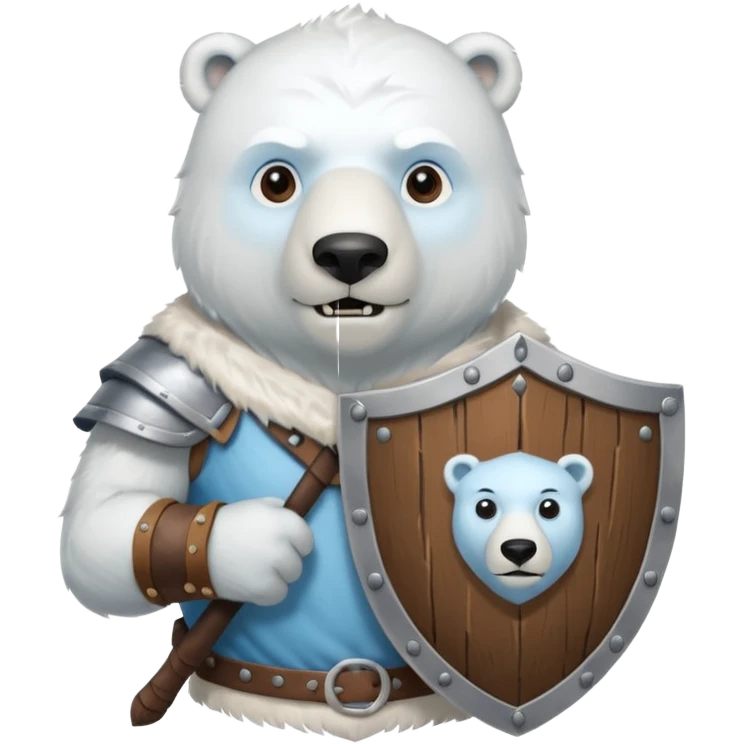 Polar Bear viking hold shield emoji