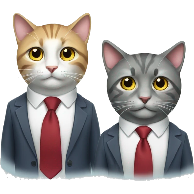 two business cats in ties emoji