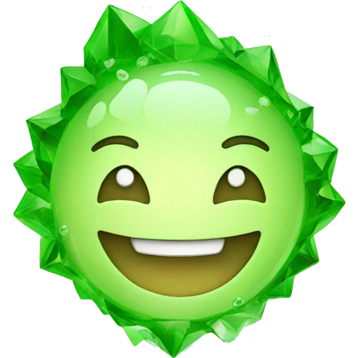a green cristal happy face emoji