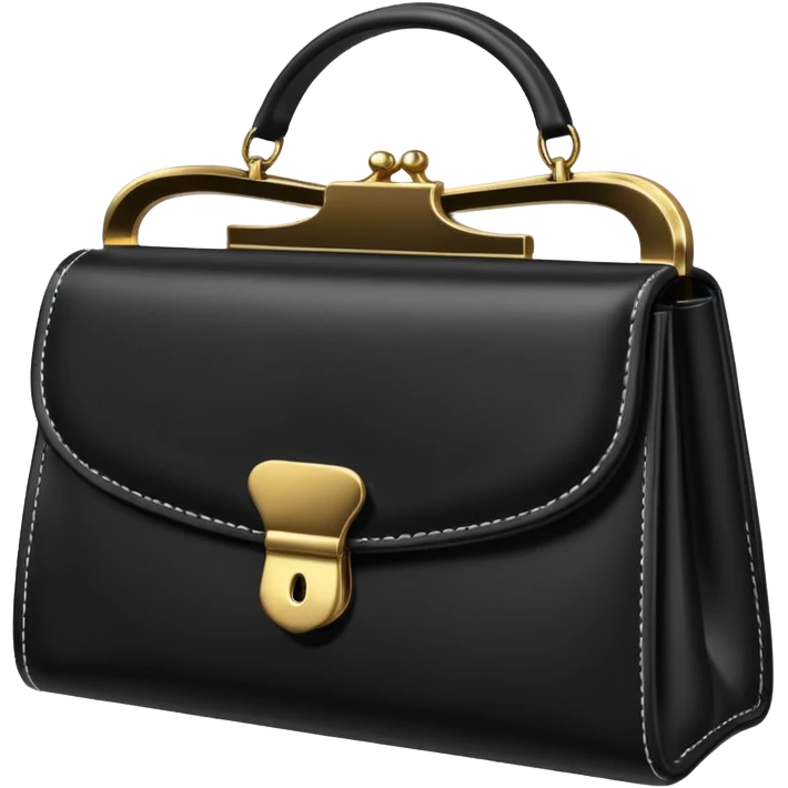 elegant black purse with dollar bills sticking out emoji