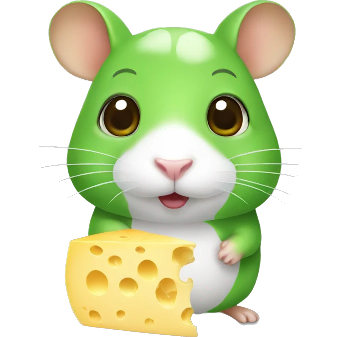 green hamster with cheese emoji