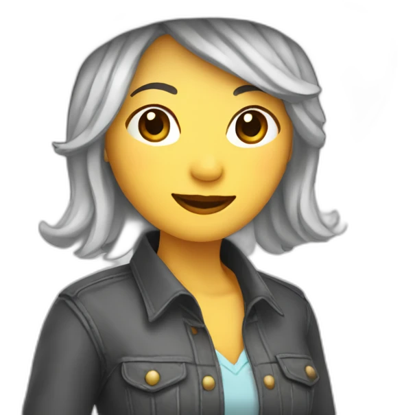 Chinese lady with grey hair, wcowboy head and doing line dance emoji