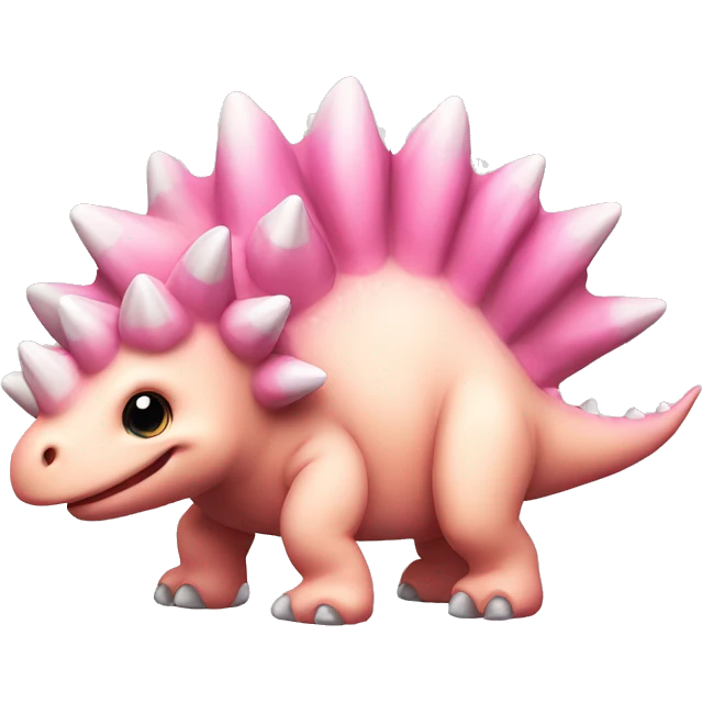 cute stegosaurus light pink emoji