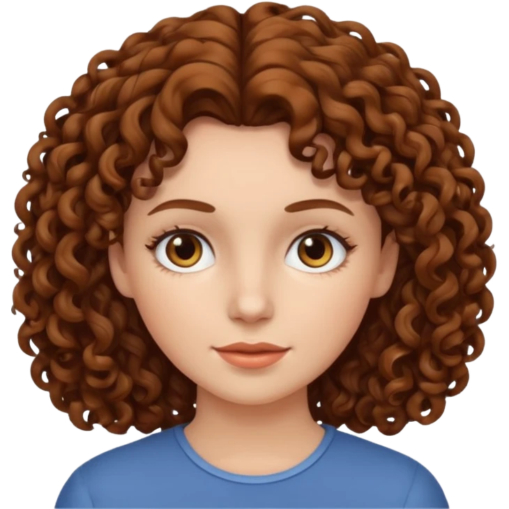 White woman with brown curly hair emoji