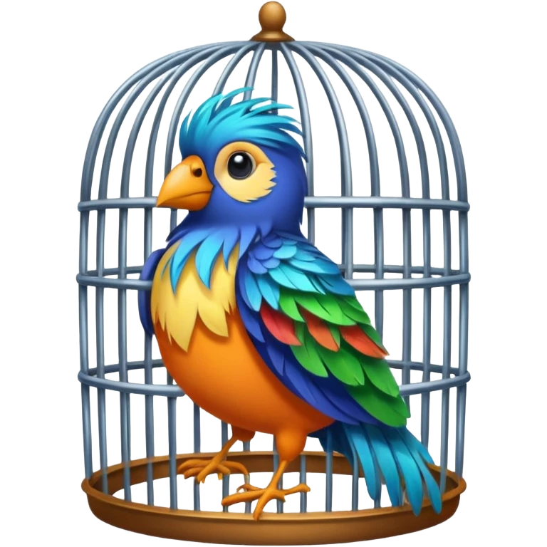 bird inside of cage emoji