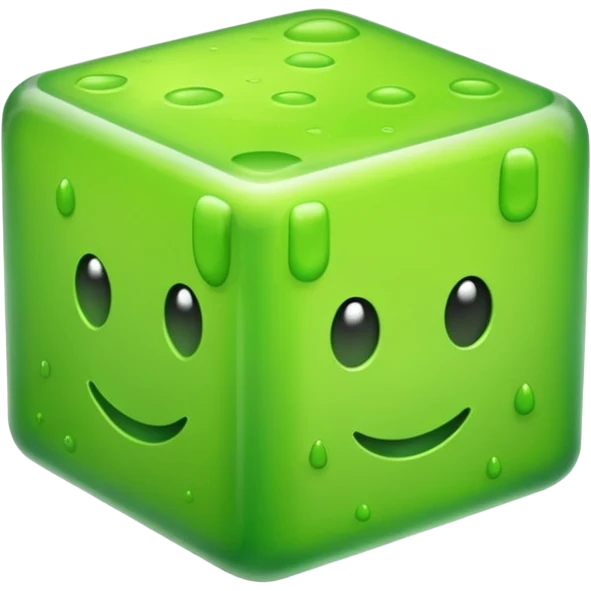 green slime block, translucent, no face emoji