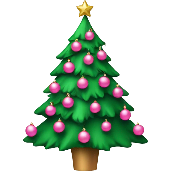Green Christmas tree with pink ornaments  emoji