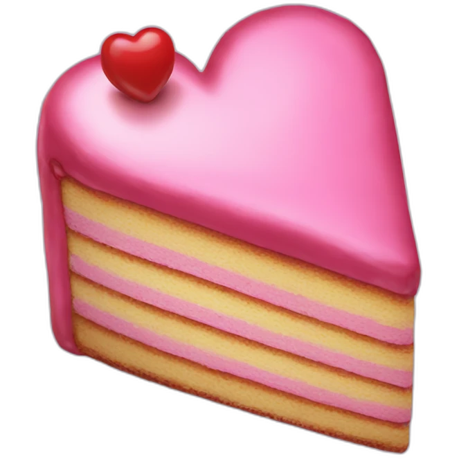 Heart-shaped cake emoji
