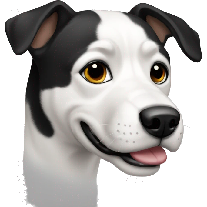Perro blanco con negro emoji