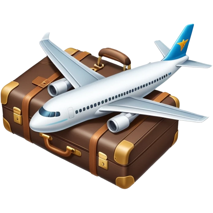 airplane with luggage and passport emoji