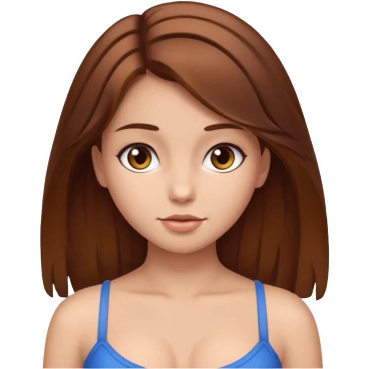girl with brown hair boobs out emoji