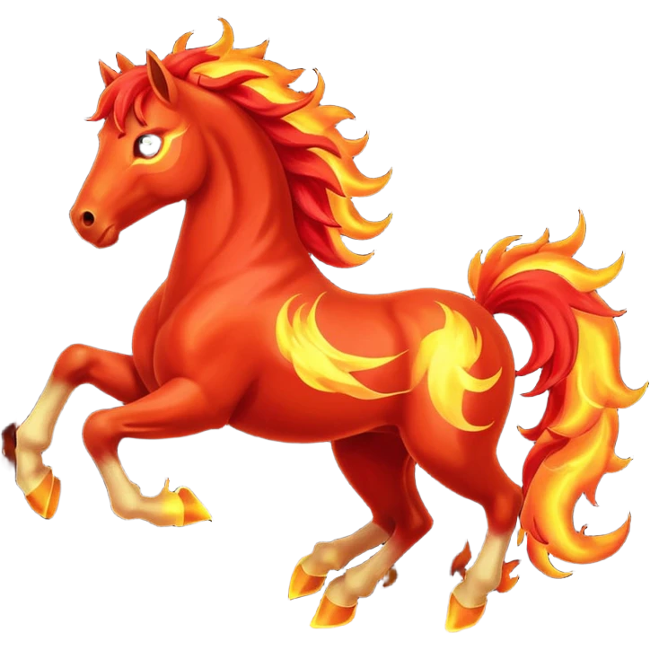 pyrois flaming horse emoji