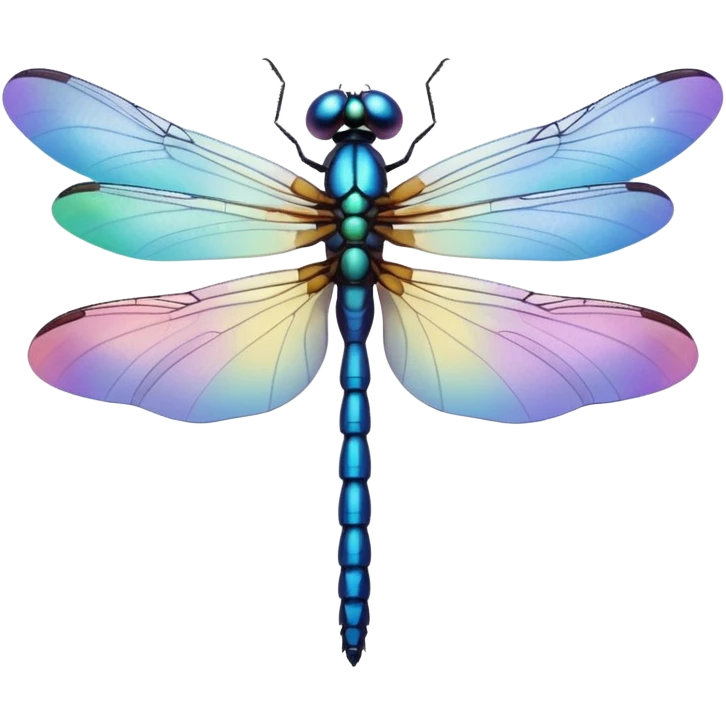 Peaceful Dragonfly change color  keep  black background  emoji