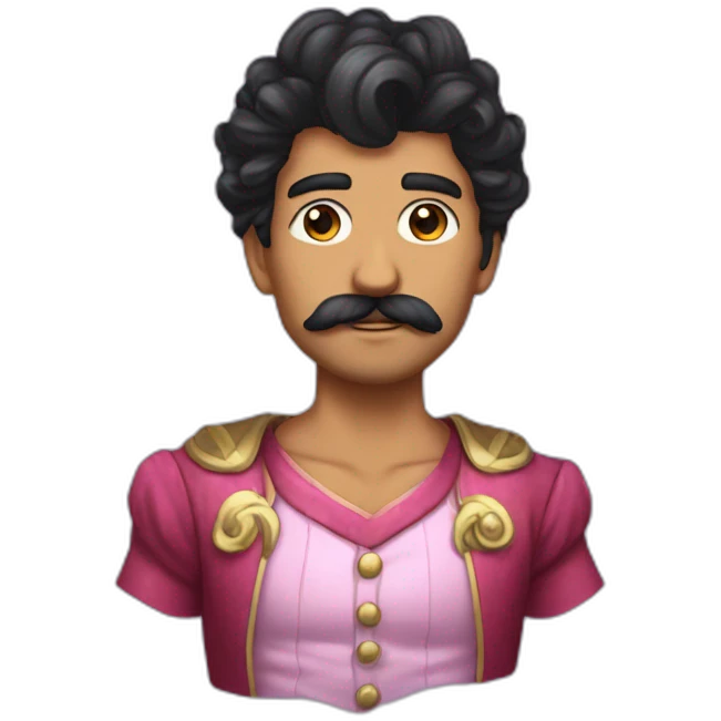 perona con pelo negro y bigote emoji
