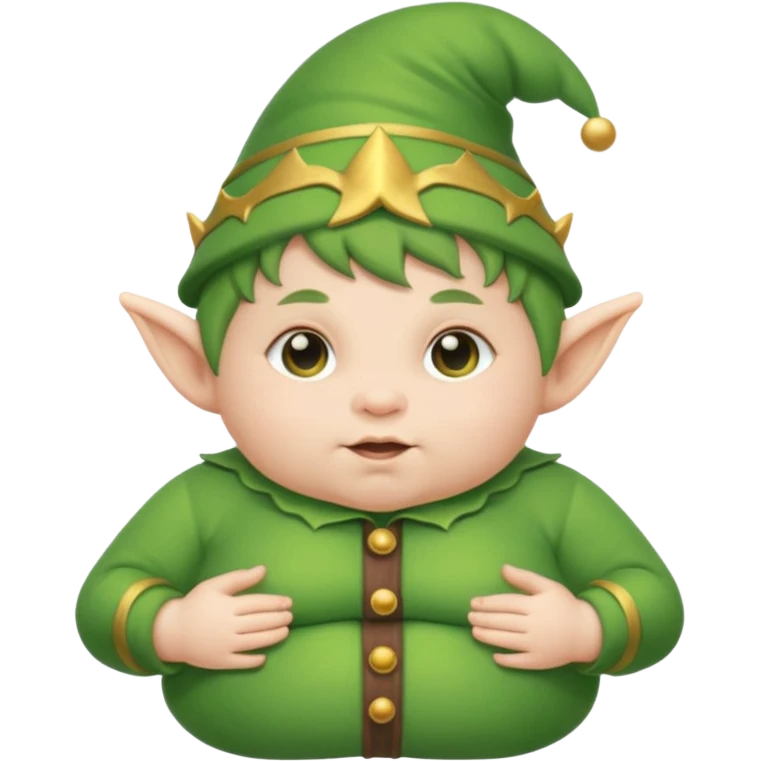 Chubby elf baby with green outfit emoji