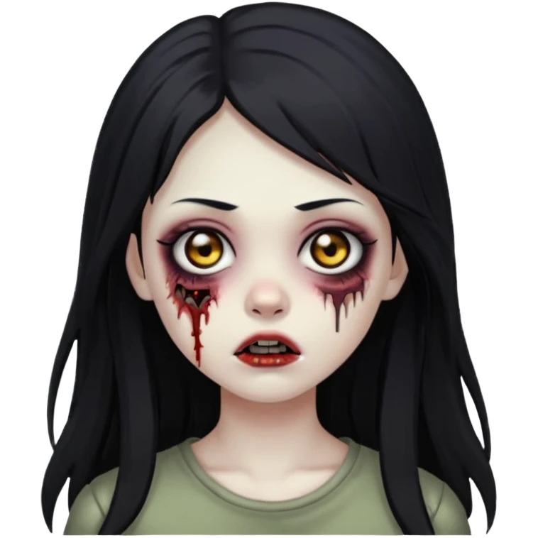 girl zombie long hair side bang emoji