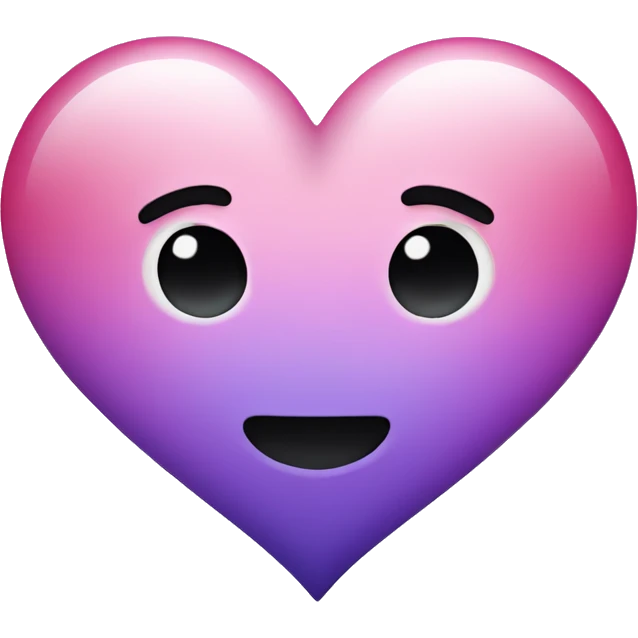 Purple and pink ombré heart emoji
