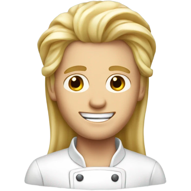 Pastry chef man with long blond hair  emoji