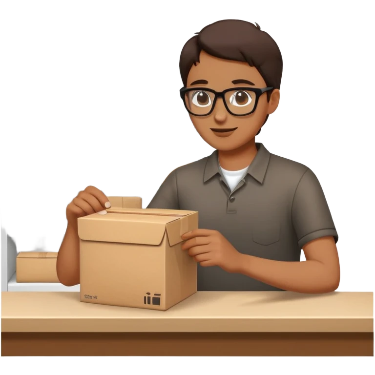person picking up a package or order at a counter emoji