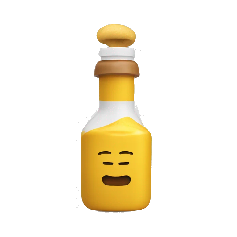 Mustard bottle in a top hot emoji