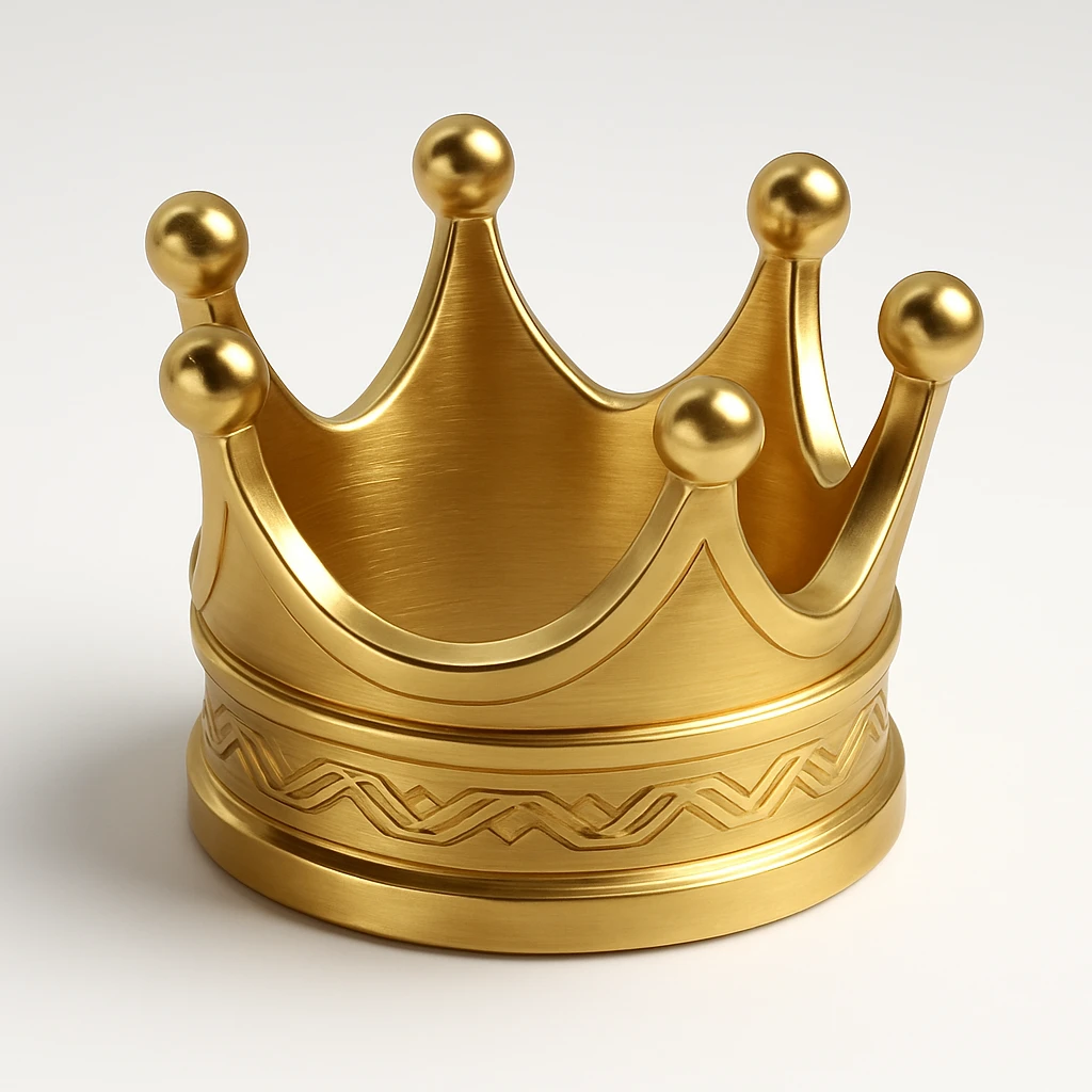a crown, gold metallic style emoji