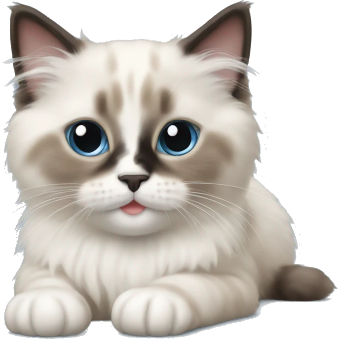 Ragdoll kitten laying  emoji