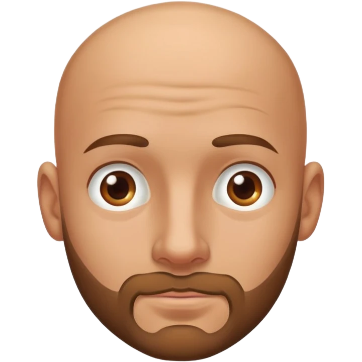 the face of a man with a small beard and bald spot emoji