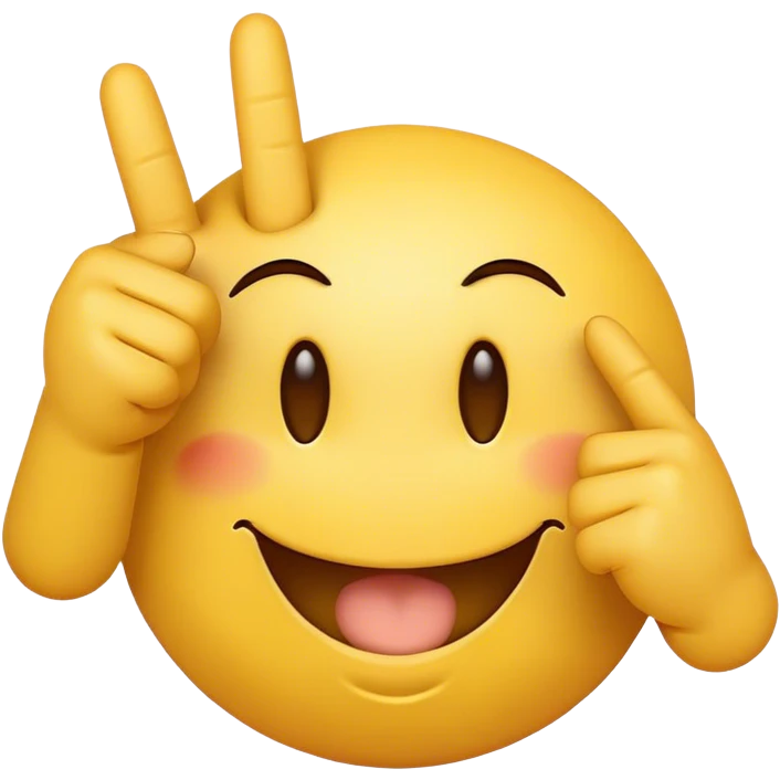 Yellow smiley emoji  with middle fingers￼￼ emoji