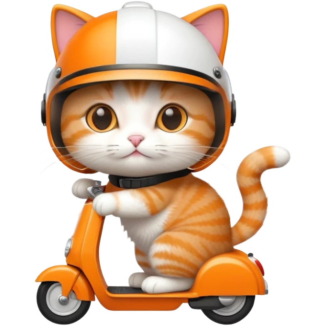 A cat riding a scooter emoji