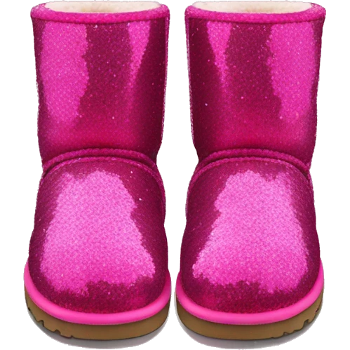 Realistic hot pink glitter and fur Ugg boots. emoji