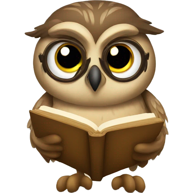 Owl reading emoji