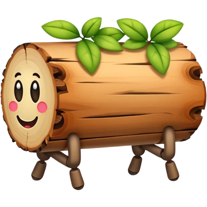 log with tiny legs walking emoji
