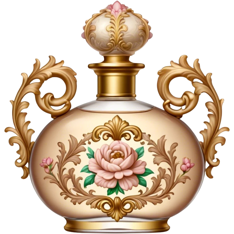 Vintage rococo perfume pale brown emoji