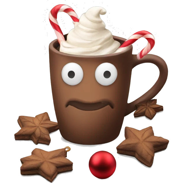 christmas hot chocolate and decorations  emoji