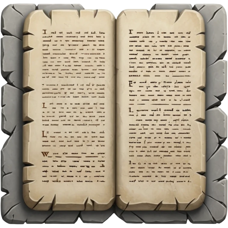 Hand-carved tablets evolving into printed manuscripts emoji