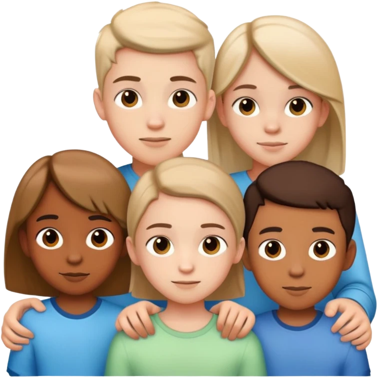 two teen boy siblings posing with a random 10-year-old girl emoji
