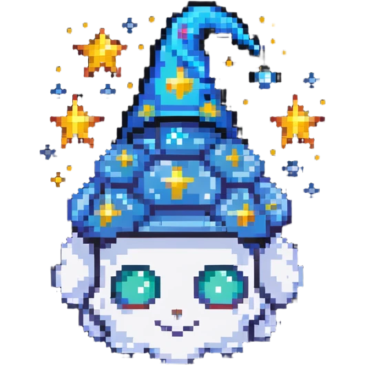 wizard's brain with stars and wizard hat emoji