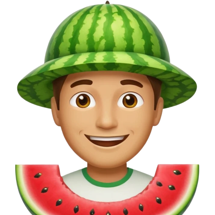 man with watermelon hat emoji