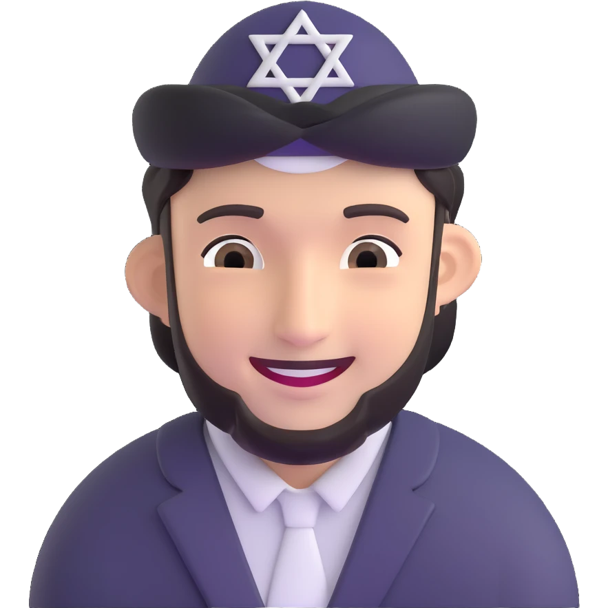 Jewish man with yarmulke, smiling emoji