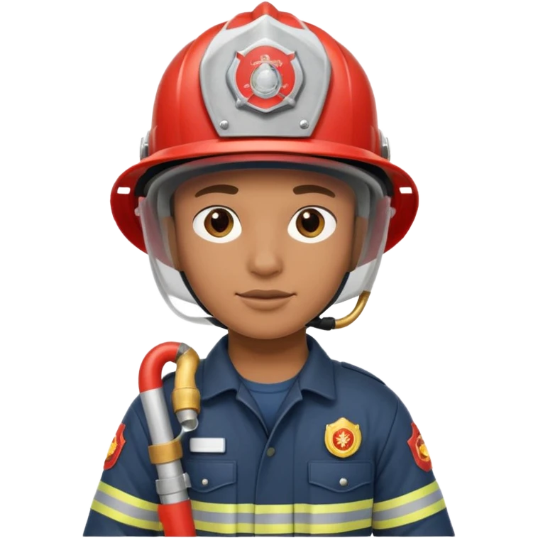 Bombeiro civil segurando mangueira emoji