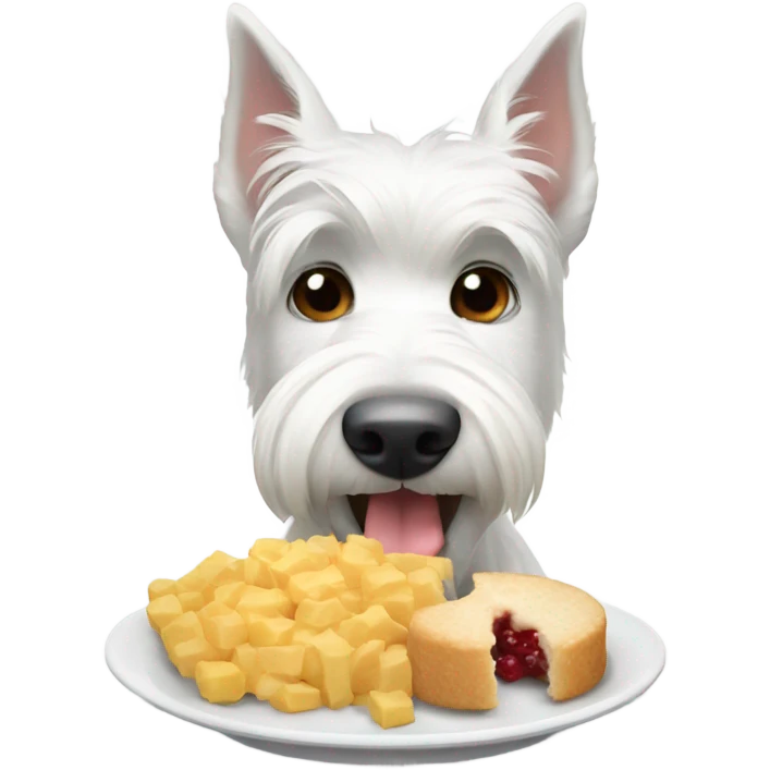 white scottish terrier eating portion emoji