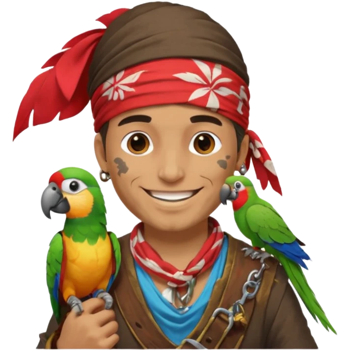 pirate and parrot emoji