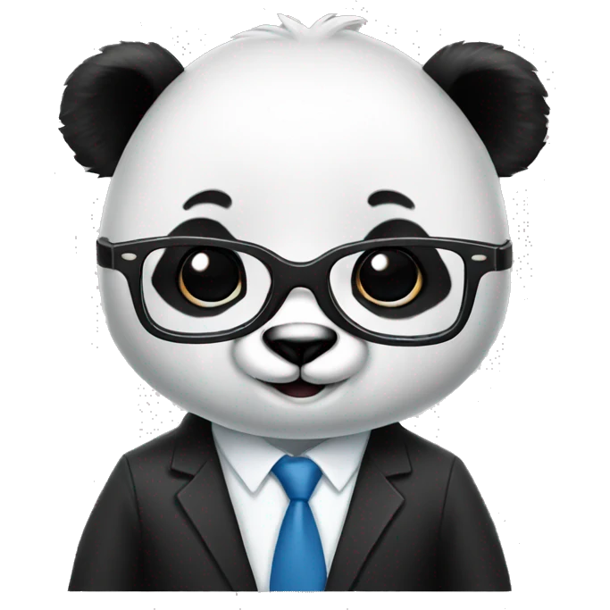 panda with glasses dressed in a suite emoji