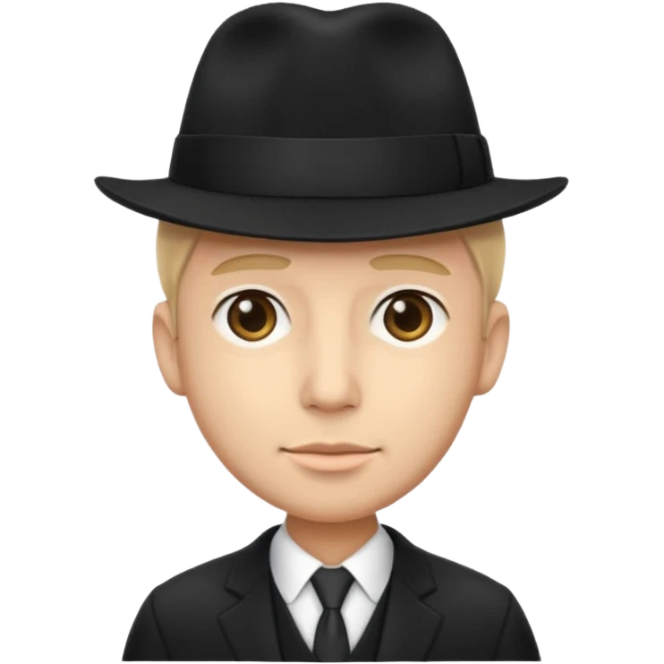 Underboss, black suit, fedora, emoji