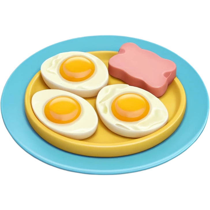 Toki Doki kawaii SPAM and eggs plate sculpture art emoji