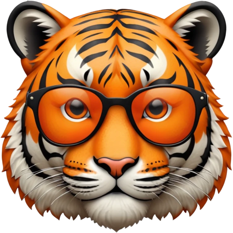 tiger face with dark sunglasses, cool expression emoji