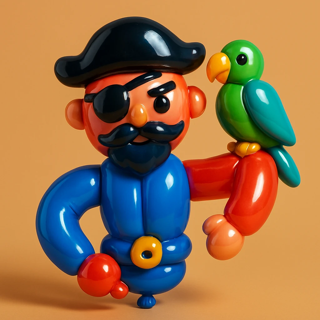 pirate with eye patch and parrot emoji