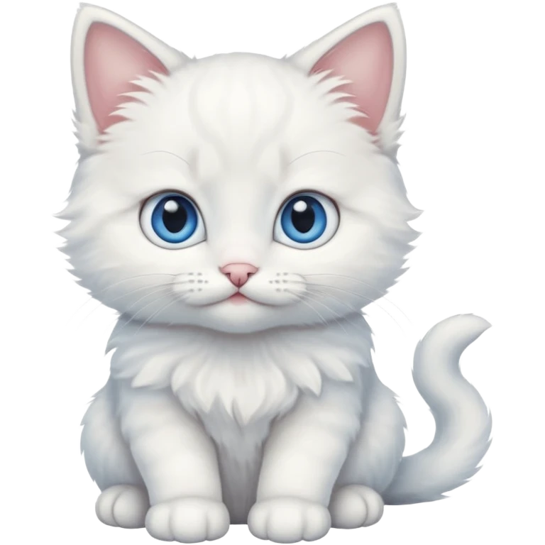 a sitting white kitten emoji
