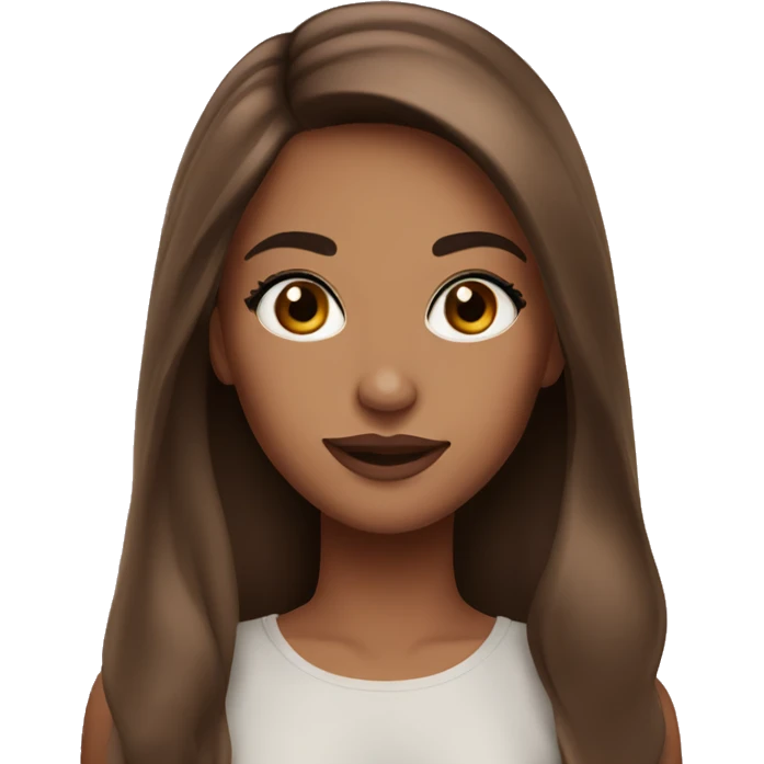 pretty girl makeup with long brown hair emoji